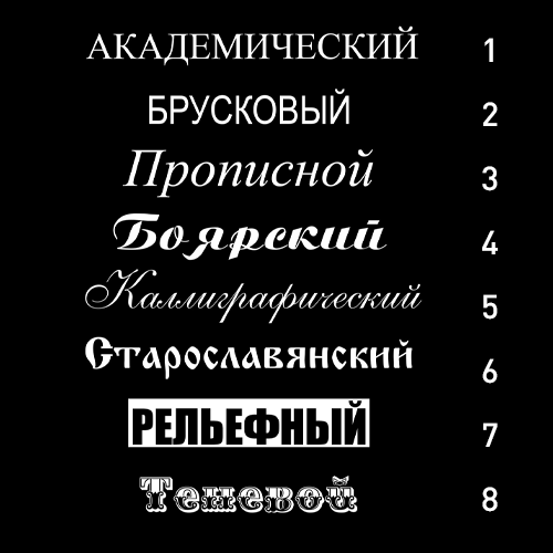 Гравировка шрифтов (арт. ГШ)