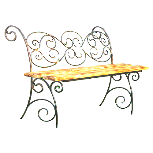 Лавка на кладбище кованая со спинкой «Ажурная» (арт. КИ-17)