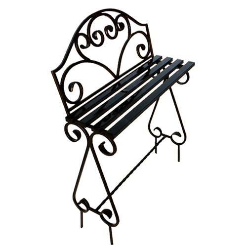 Лавка на кладбище кованая со спинкой «Ажурная» (арт. КИ-9)