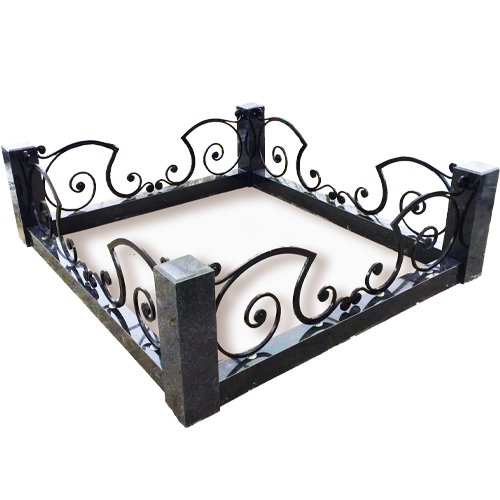 Надгробное сооружение Комплекс из гранита с коваными элементами Карета