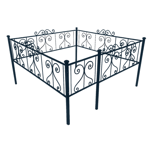 Ограда на кладбище кованая Капля КИ-33