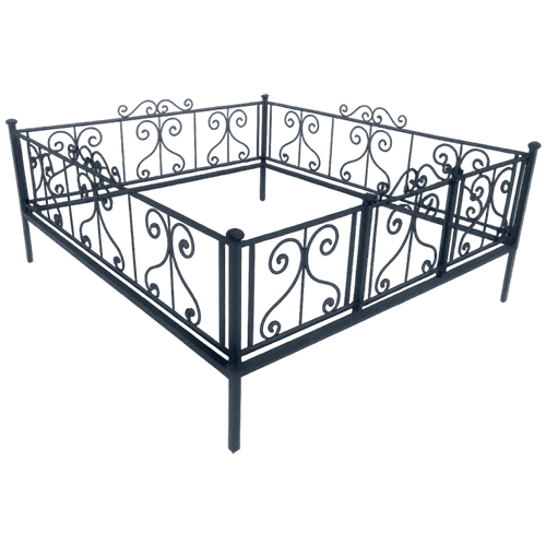 Ограда на кладбище кованая Капля (цоколь) КИ-34