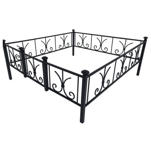 Ограда на кладбище кованая Лилия КИ-36