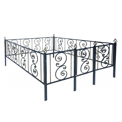 Ограда на кладбище кованая Вензель КИ-50